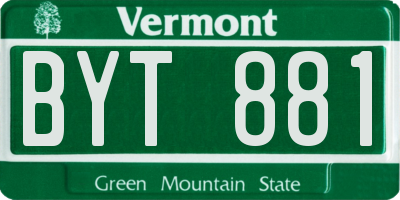 VT license plate BYT881