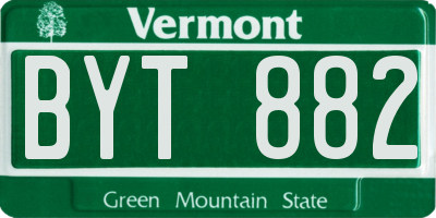 VT license plate BYT882