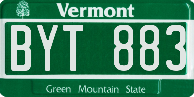 VT license plate BYT883
