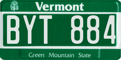 VT license plate BYT884