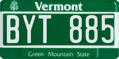 VT license plate BYT885