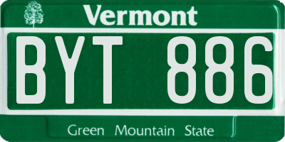 VT license plate BYT886