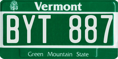 VT license plate BYT887