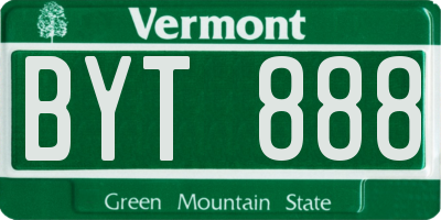 VT license plate BYT888