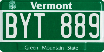 VT license plate BYT889
