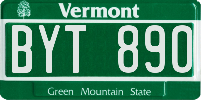 VT license plate BYT890
