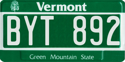 VT license plate BYT892