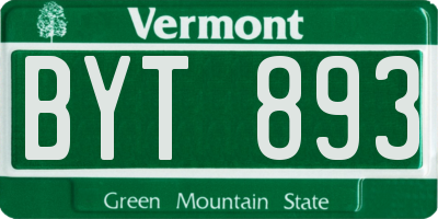 VT license plate BYT893