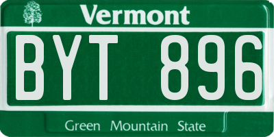 VT license plate BYT896
