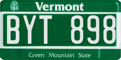 VT license plate BYT898