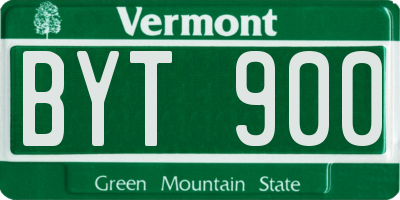 VT license plate BYT900