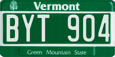VT license plate BYT904