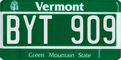 VT license plate BYT909