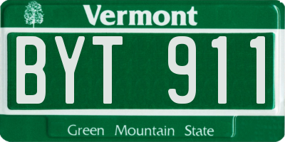 VT license plate BYT911