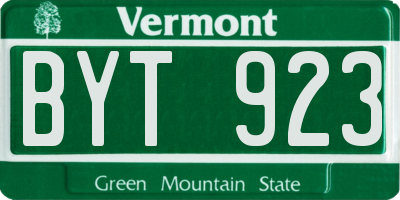 VT license plate BYT923