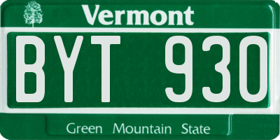 VT license plate BYT930