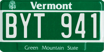 VT license plate BYT941