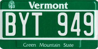VT license plate BYT949