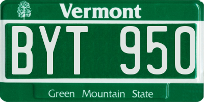VT license plate BYT950