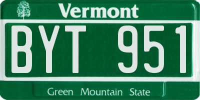 VT license plate BYT951