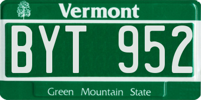 VT license plate BYT952