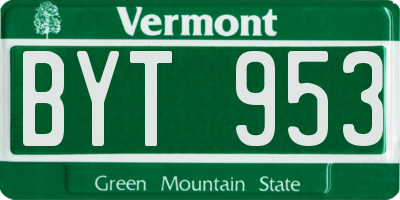 VT license plate BYT953