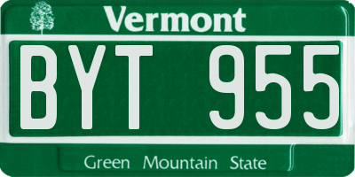 VT license plate BYT955