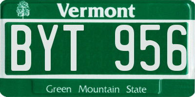 VT license plate BYT956