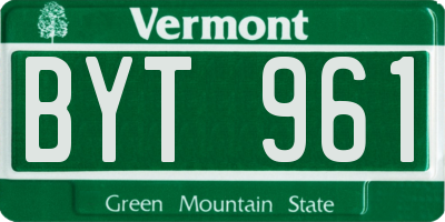 VT license plate BYT961