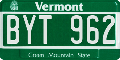 VT license plate BYT962