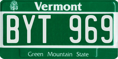 VT license plate BYT969