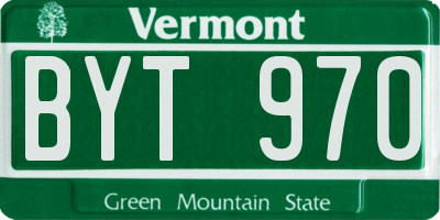 VT license plate BYT970