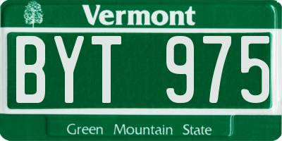 VT license plate BYT975