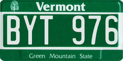 VT license plate BYT976