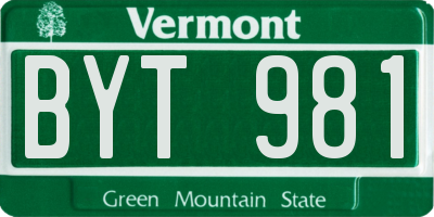 VT license plate BYT981
