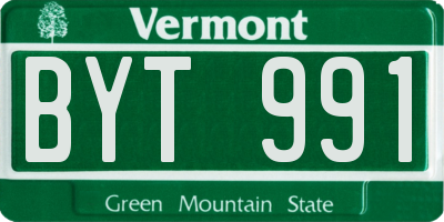 VT license plate BYT991