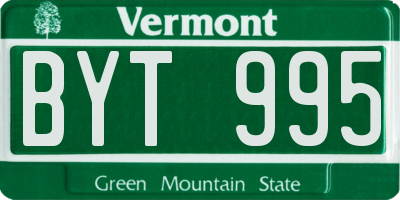 VT license plate BYT995