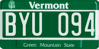 VT license plate BYU094