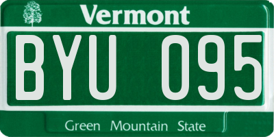 VT license plate BYU095