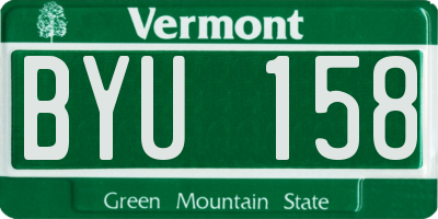 VT license plate BYU158