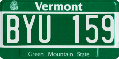 VT license plate BYU159