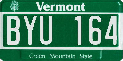 VT license plate BYU164