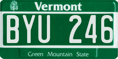 VT license plate BYU246