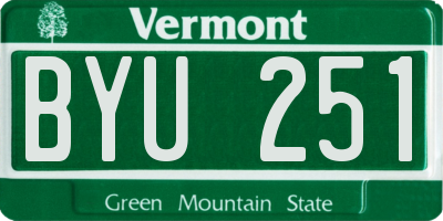 VT license plate BYU251