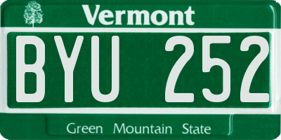 VT license plate BYU252