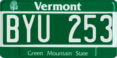 VT license plate BYU253