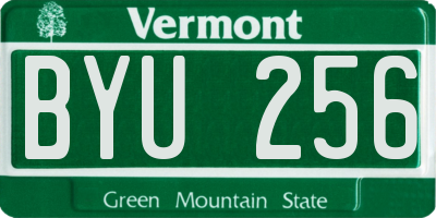 VT license plate BYU256