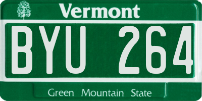VT license plate BYU264