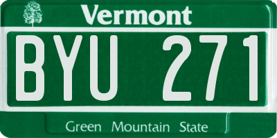 VT license plate BYU271