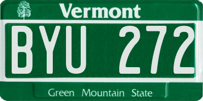 VT license plate BYU272